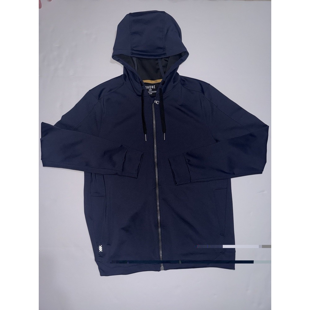 Rhone Hoodie Mens M Blue Spar V2 Full Zip Performance Golfing Sports Active